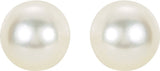 14K White Gold 7 mm Cultured White Akoya Pearl Earrings