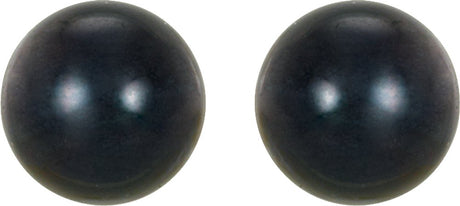 14K Yellow 8 mm Cultured Black Akoya Pearl Earrings