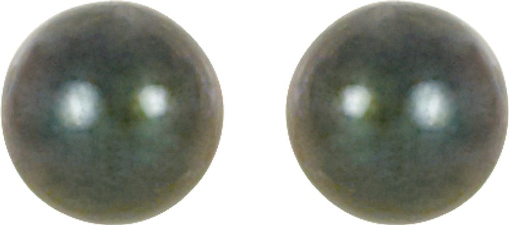 14K Yellow 4 mm Cultured Black Akoya Pearl Earrings