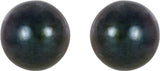 14K Yellow Gold 4 mm Cultured Black Akoya Pearl Earrings