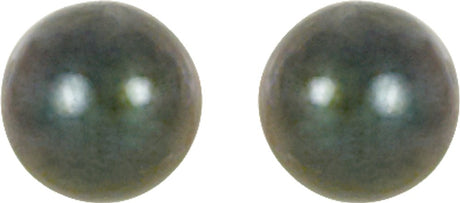 14K Yellow 4 mm Cultured Black Akoya Pearl Earrings