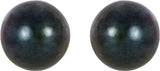 14K Yellow Gold 4 mm Cultured Black Akoya Pearl Earrings