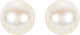 14K Yellow Gold Panache® Cultured White Freshwater Pearl Stud Earrings
