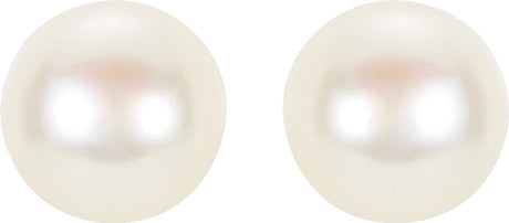 14K Yellow Gold Panache® Cultured White Freshwater Pearl Stud Earrings