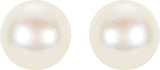 14K Yellow Panache® Cultured White Freshwater Pearl Stud Earrings