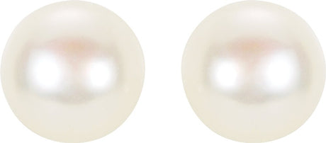 14K Yellow Panache® Cultured White Freshwater Pearl Stud Earrings