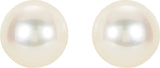 14K Yellow Gold Panache® Cultured White Freshwater Pearl Stud Earrings