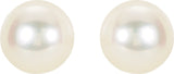 14K Yellow Panache® Cultured White Freshwater Pearl Stud Earrings