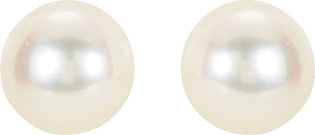 14K Yellow Panache® Cultured White Freshwater Pearl Stud Earrings