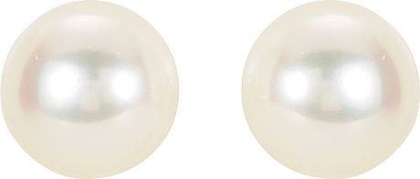 14K Yellow Gold Panache® Cultured White Freshwater Pearl Stud Earrings