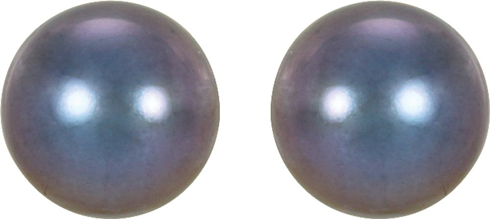 14K Yellow Panache® Cultured Black Freshwater Pearl Stud Earrings