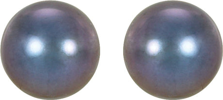 14K Yellow Panache® Cultured Black Freshwater Pearl Stud Earrings