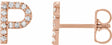 14K Rose Gold 1/10 CTW Natural Diamond Initial P Earrings