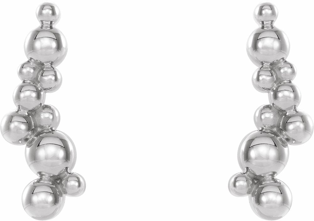 Sterling Silver Beaded Ear Climbers