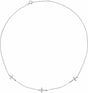 14K White 1/4 CTW Natural Diamond 3-Station Cross 16-18” Necklace