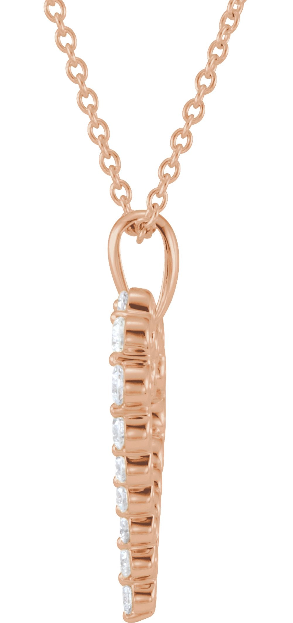 14K Rose Gold 1 CTW Natural Diamond Heart 18" Necklace 