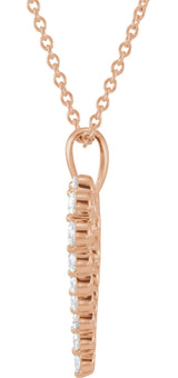 14K Rose Gold 1 CTW Natural Diamond Heart 18" Necklace 