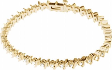 14K Yellow 1 1/2 CTW Natural Diamond Line 7 1/4" Bracelet