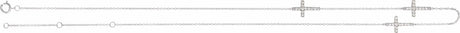 14K White Gold 1/4 CTW Natural Diamond 3-Station Cross 16-18” Necklace