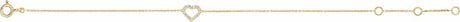 14K Yellow Gold .06 CTW Natural Diamond Heart 6-7" Bracelet