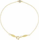14K Yellow Gold .08 CT Natural Diamond 7" Bracelet