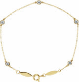 14K Yellow Gold 1/3 CTW Lab-Grown Diamond Bezel-Set Station 7" Bracelet