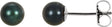 14K White Gold  5 mm Cultured Black Akoya Pearl Earrings