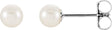 14K White Gold 4 mm Cultured White Akoya Pearl Earrings