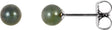 14K White Gold 4 mm Cultured Black Akoya Pearl Earrings