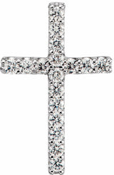 14K White Gold .06 CTW Natural Diamond Petite Cross Pendant
