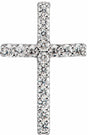 14K White Gold .06 CTW Natural Diamond Petite Cross Pendant