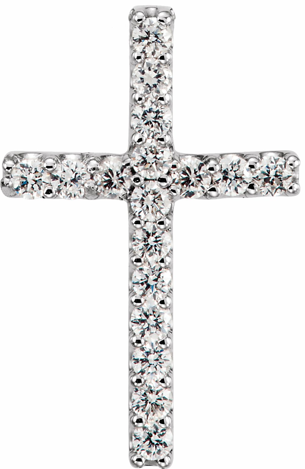 14K White Gold .06 CTW Natural Diamond Petite Cross Pendant