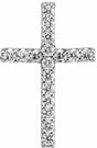 14K White .06 CTW Natural Diamond Petite Cross Pendant