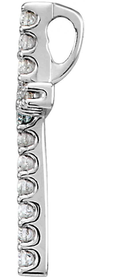 14K White Gold .06 CTW Natural Diamond Petite Cross Pendant