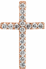 14K Rose Gold .06 CTW Lab-Grown Diamond Petite Cross Pendant