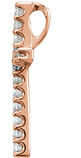 14K Rose Gold .06 CTW Lab-Grown Diamond Petite Cross Pendant