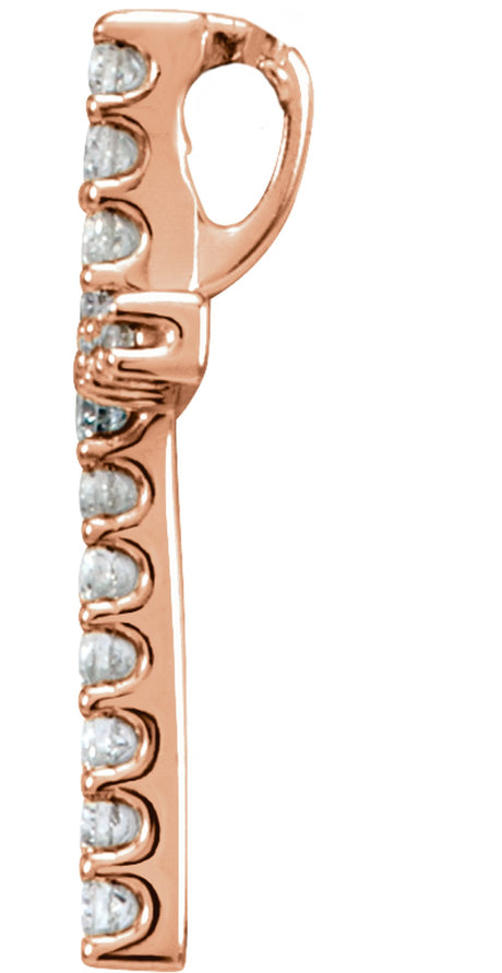 14K Rose Gold .06 CTW Lab-Grown Diamond Petite Cross Pendant