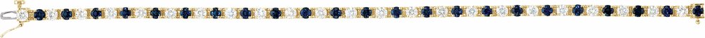 14K White Lab-Grown Blue Sapphire & 2 1/3 CTW Natural Diamond Line 7" Bracelet