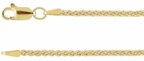 14K Yellow Gold 1.8 mm Wheat 24" Chain