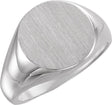 Platinum Round Signet Ring