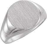 Platinum Round Signet Ring