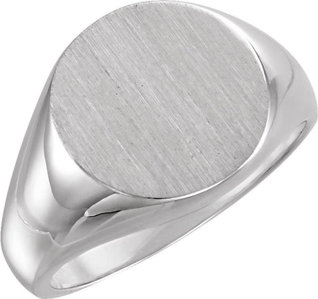Platinum Round Signet Ring