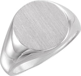 Sterling Silver Round Signet Ring