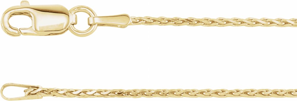 14K Yellow Gold 1.05 mm Diamond-Cut Wheat 18" Chain
