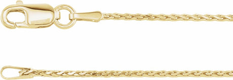 14K Yellow 1.05 mm Diamond-Cut Wheat 18" Chain