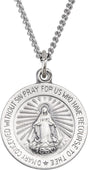 Sterling Silver 12 mm Miraculous Medal 18" Necklace