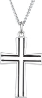 Sterling Silver Cross 24" Necklace 