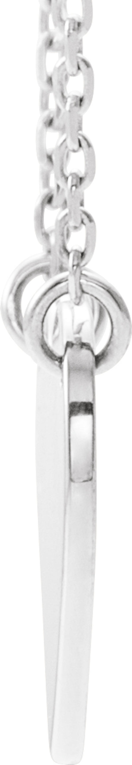 14K White Gold Engravable Heart 16-18" Necklace