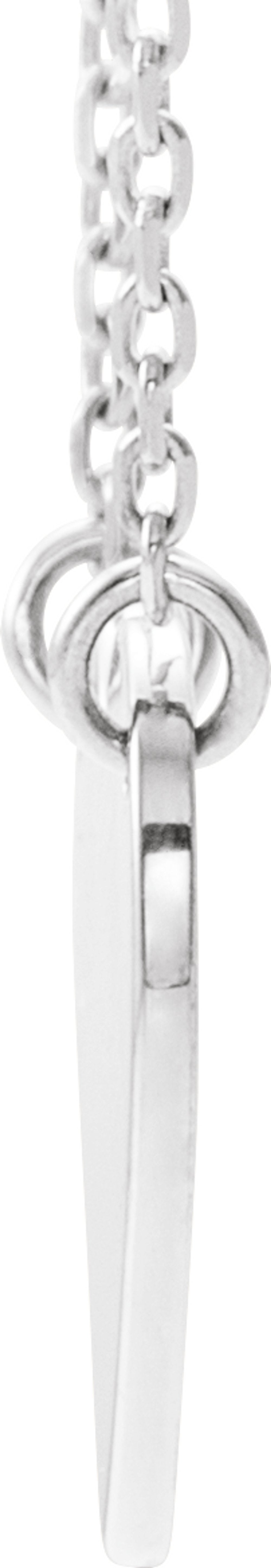 14K White Gold Engravable Heart 16-18" Necklace