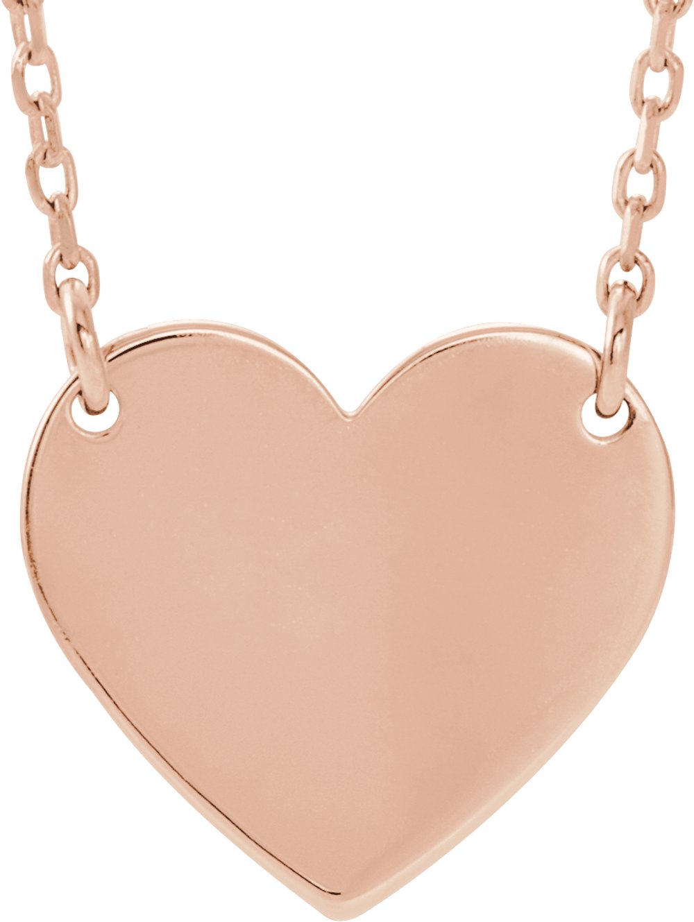 18K Rose Gold-Plated Sterling Silver Engravable Heart 16-18" Necklace